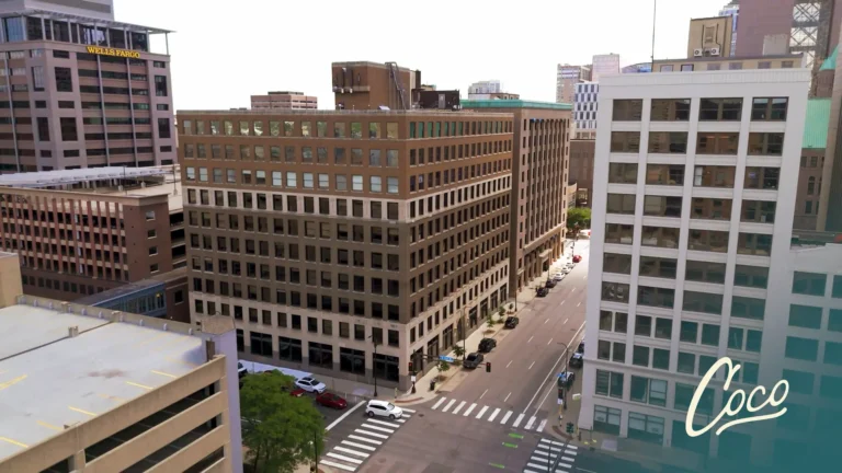 An image of the Minneapolis Grain Exchange building in downtown Minneapolis