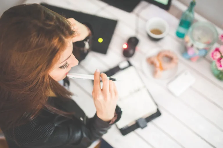 woman working in a private office